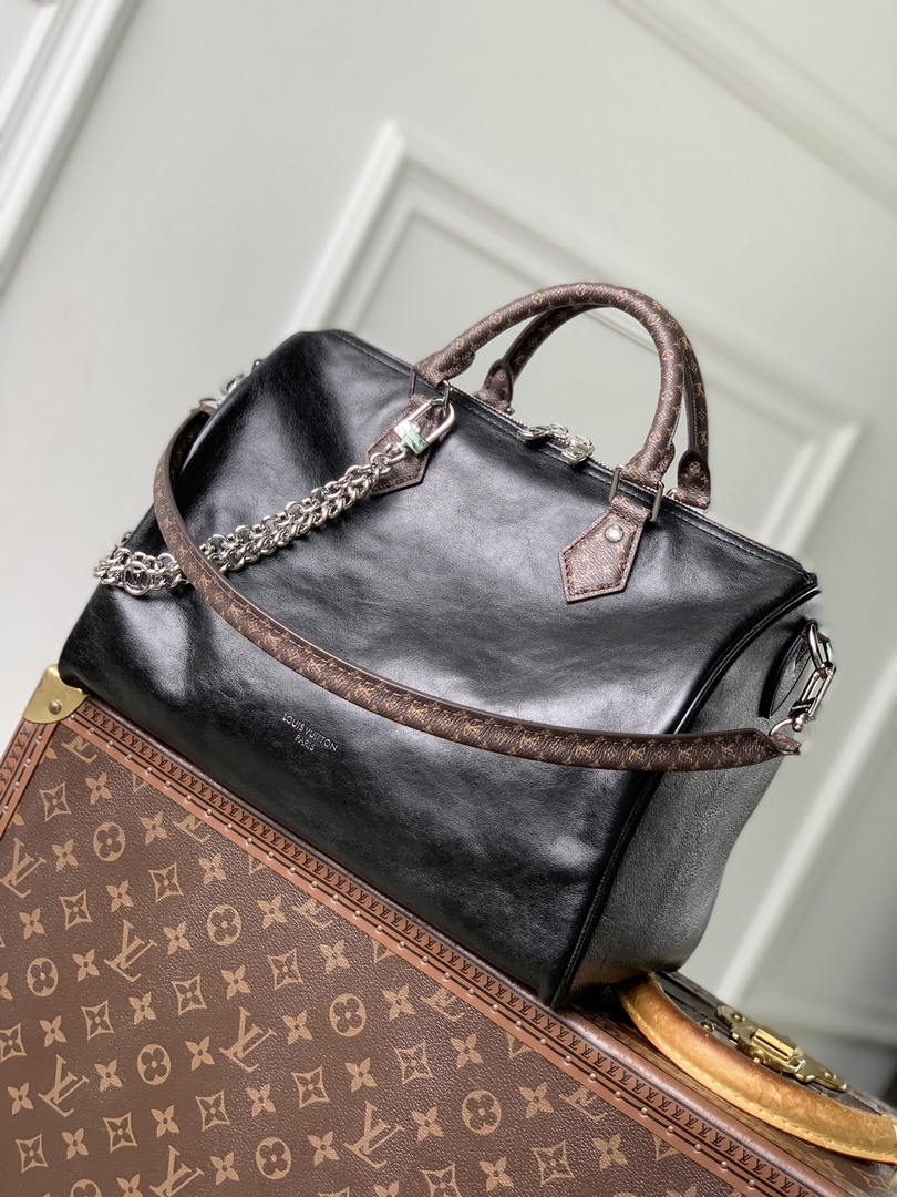 Louis Vuitton LV M21108 Speedy P9 Bandoulière 30 Bag Monogram Leather Black - Default Title - View 1