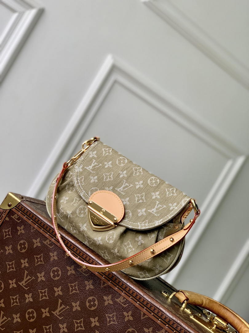 Louis Vuitton LV M27210 Sunset Handbag Khaki Denim