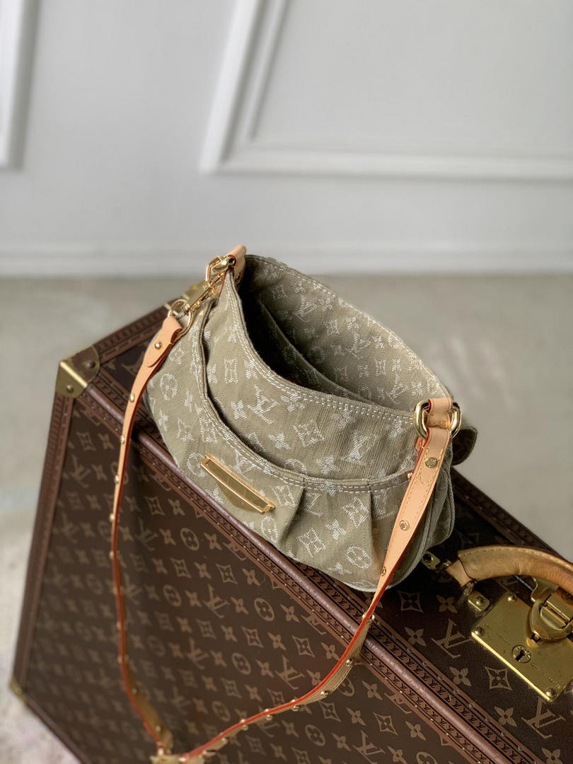 Louis Vuitton LV M27210 Sunset Handbag Khaki Denim