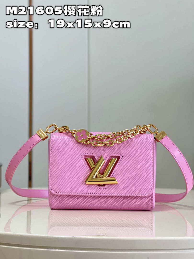 Louis Vuitton LV M21605 Twist MM Bag Epi Rose Red - Default Title - View 1