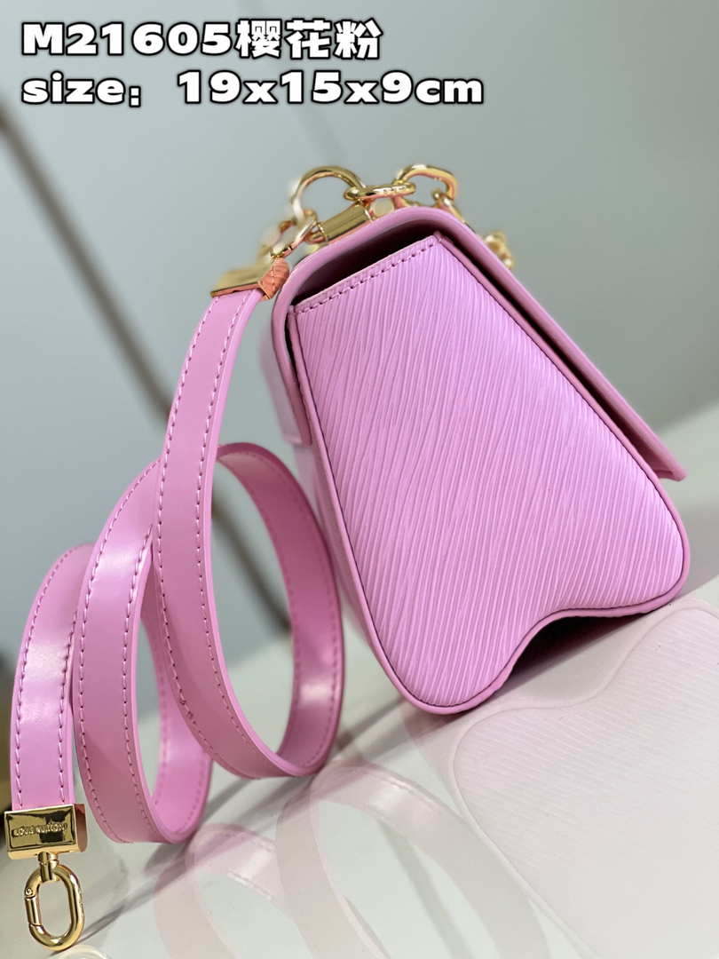 Louis Vuitton LV M21605 Twist PM Bag Epi Rose Red