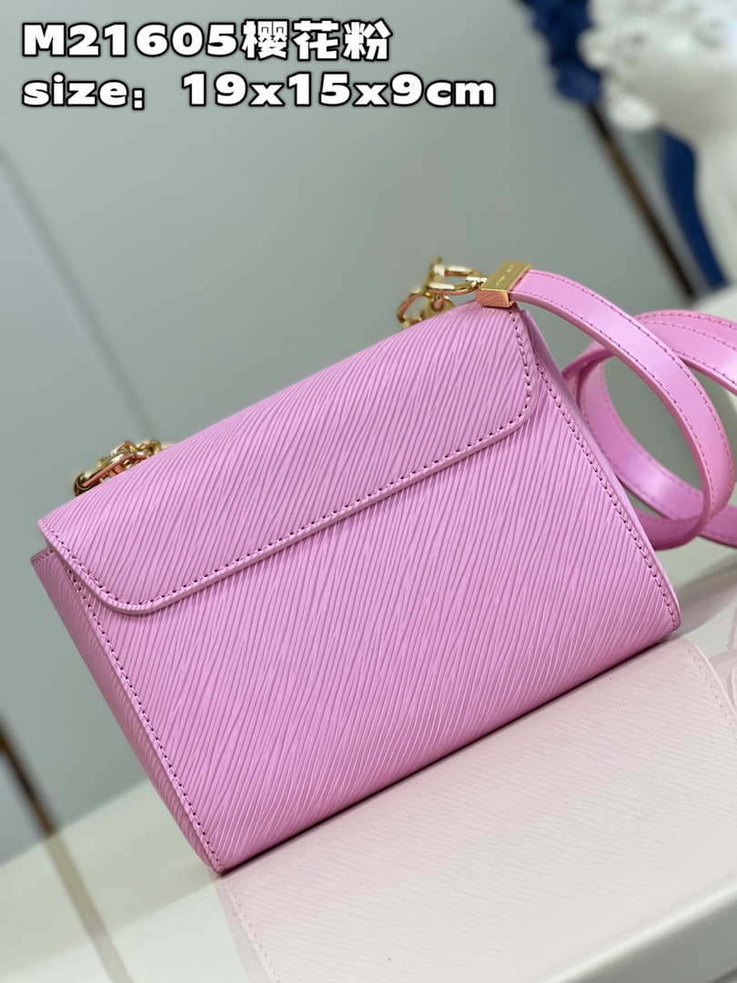 Louis Vuitton LV M21605 Twist PM Bag Epi Rose Red