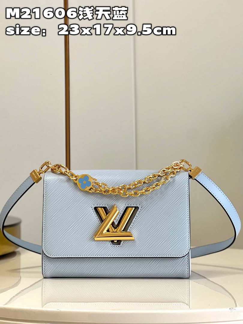 Louis Vuitton LV M21606 Twist MM Bag Epi Blue - Default Title - View 1