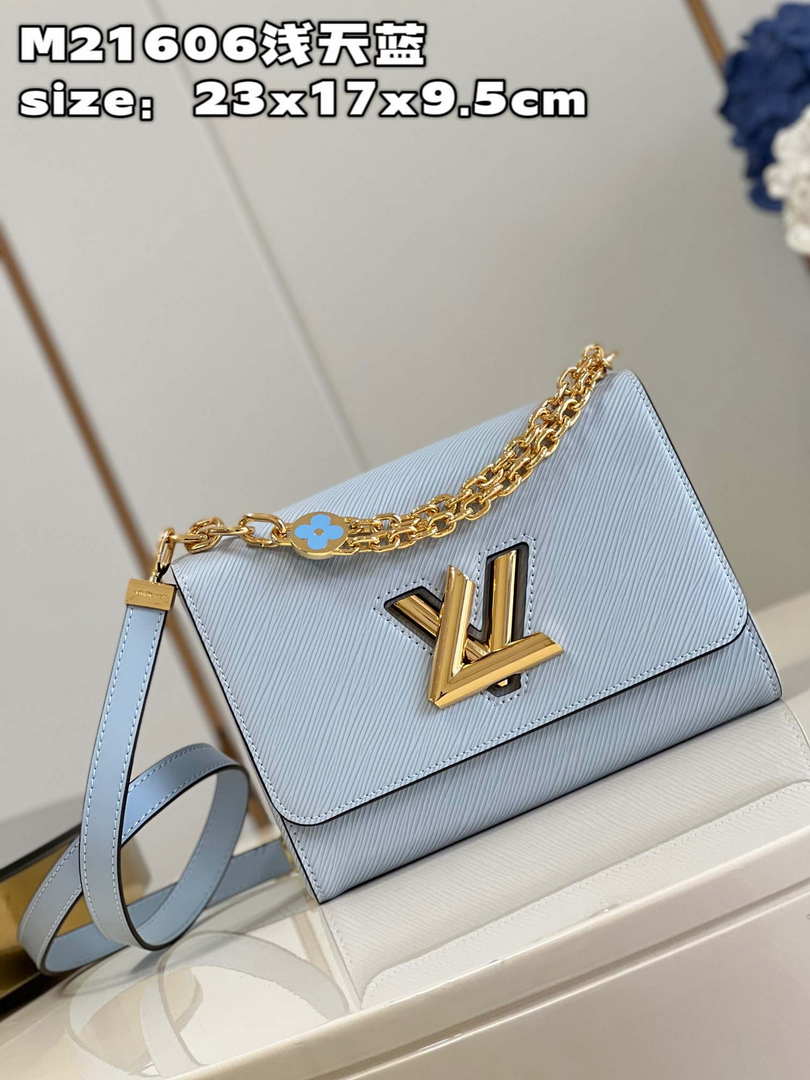 Louis Vuitton LV M21606 Twist MM Bag Epi Blue