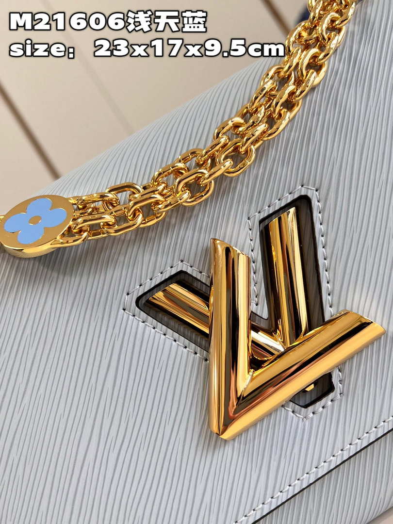 Louis Vuitton LV M21606 Twist MM Bag Epi Blue - Default Title - View 3