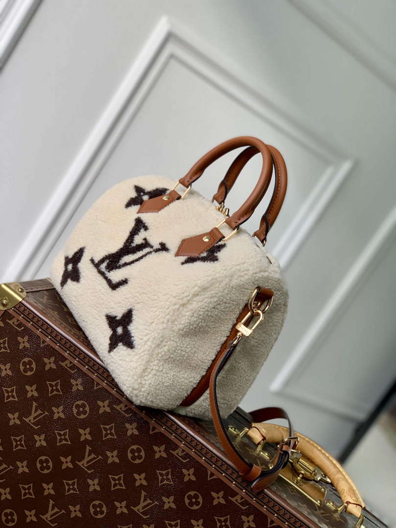 Louis Vuitton LV M23468 Speedy Bandouliere  25 Bag Cream/Brown