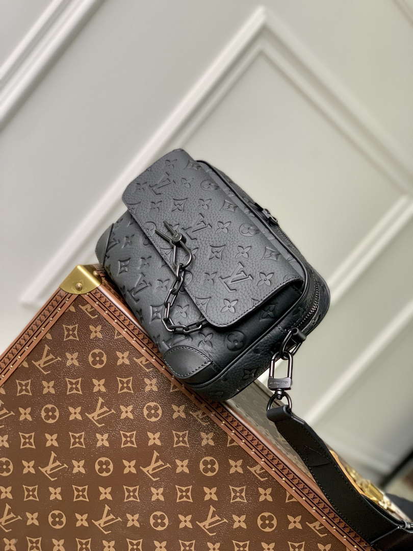 Louis Vuitton LV M23742 Steamer Messenger Monogram Taurillon Leather Black - Default Title - View 2