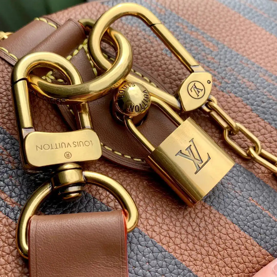 Louis Vuitton LV M24438 Speedy P9 Bandouliere 40 Bag Brown Stripes