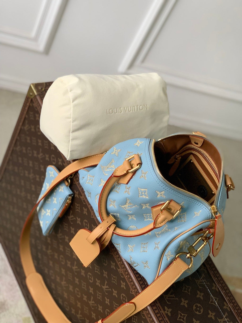 Louis Vuitton LV M24443 Speedy P9 Bandoulière 25 Bag Sky Blue