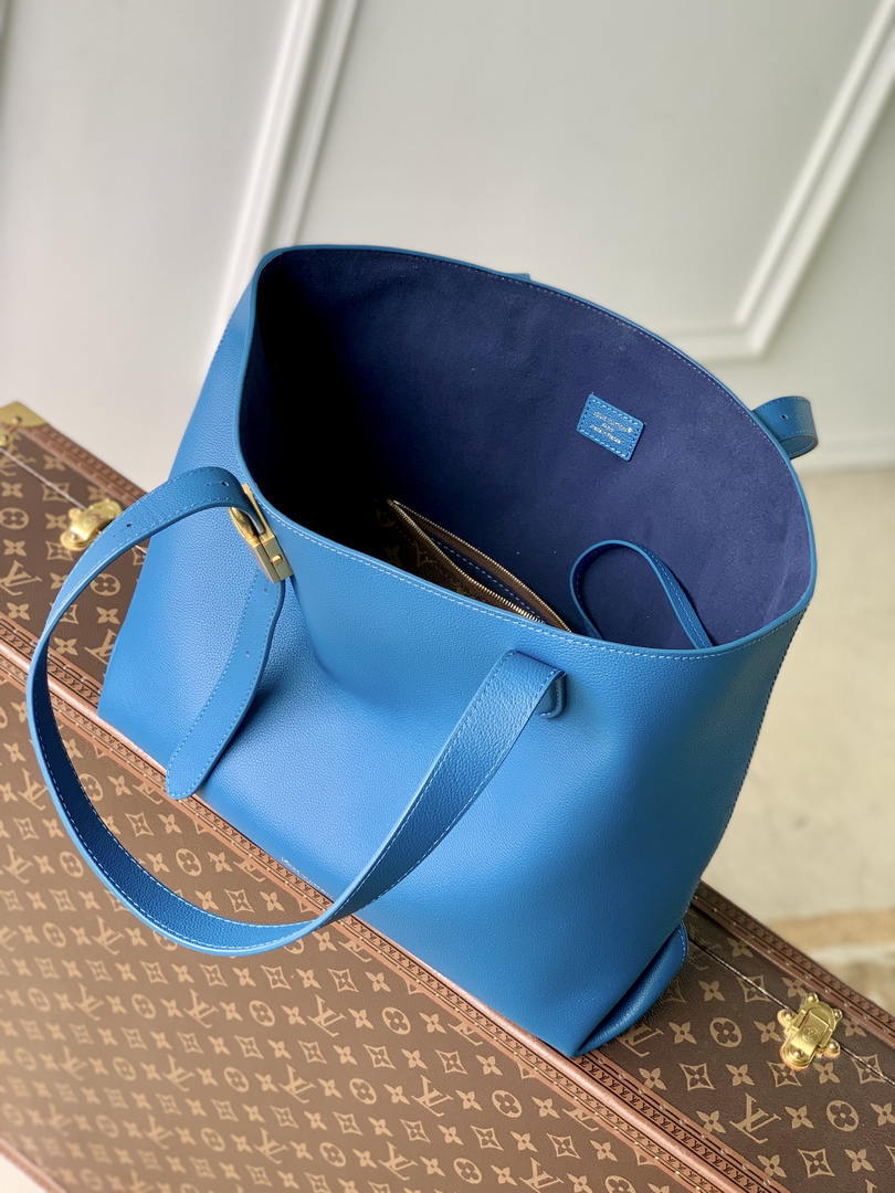 Louis Vuitton LV M25341 Low Key Cabas MM Bag Blue