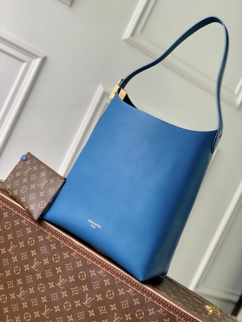 Louis Vuitton LV M24856 Low Key Hobo MM Bag Blue
