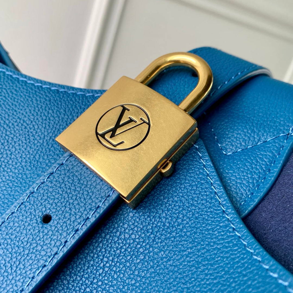 Louis Vuitton LV M24856 Low Key Hobo MM Bag Blue