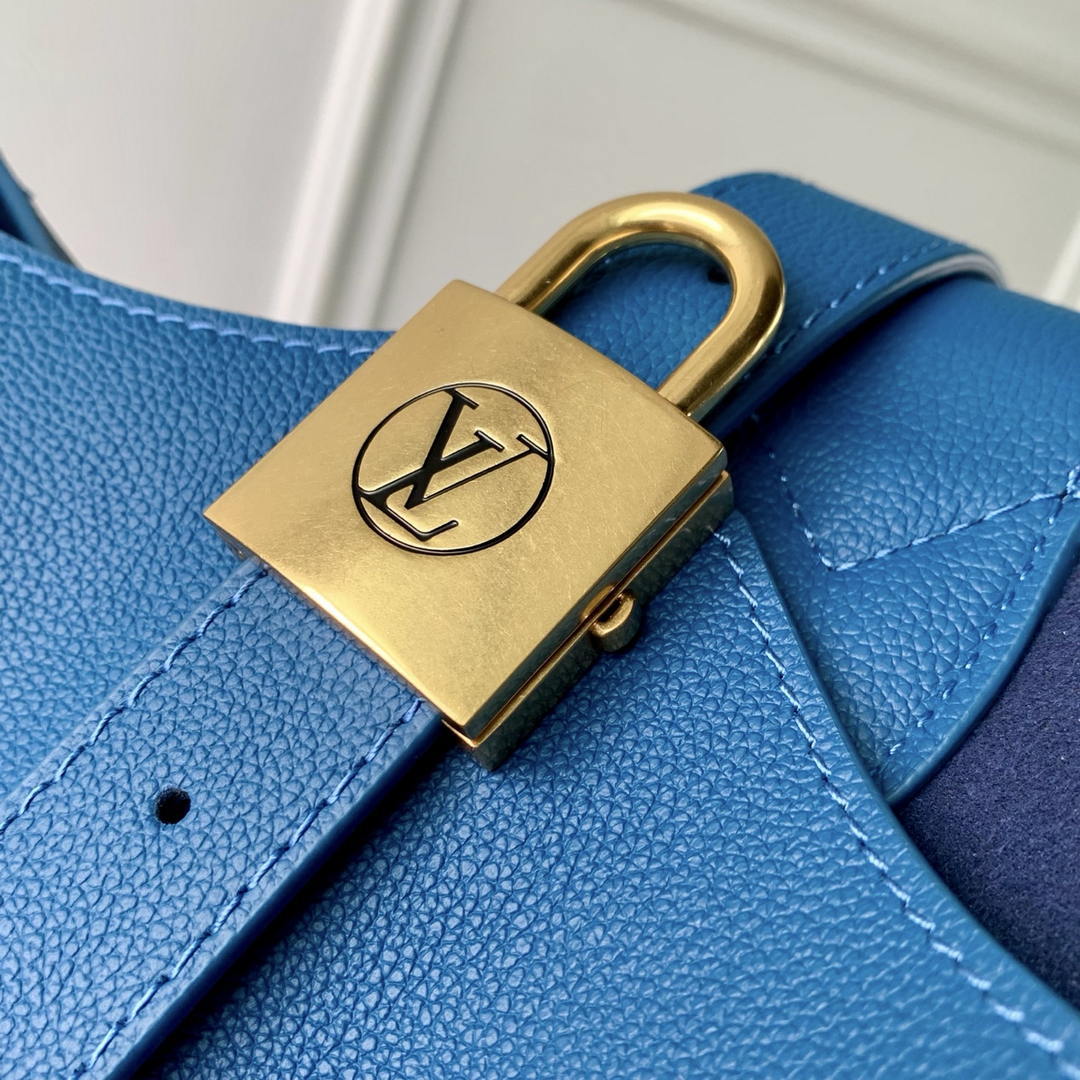 Louis Vuitton LV M24856 Low Key Hobo MM Bag Blue
