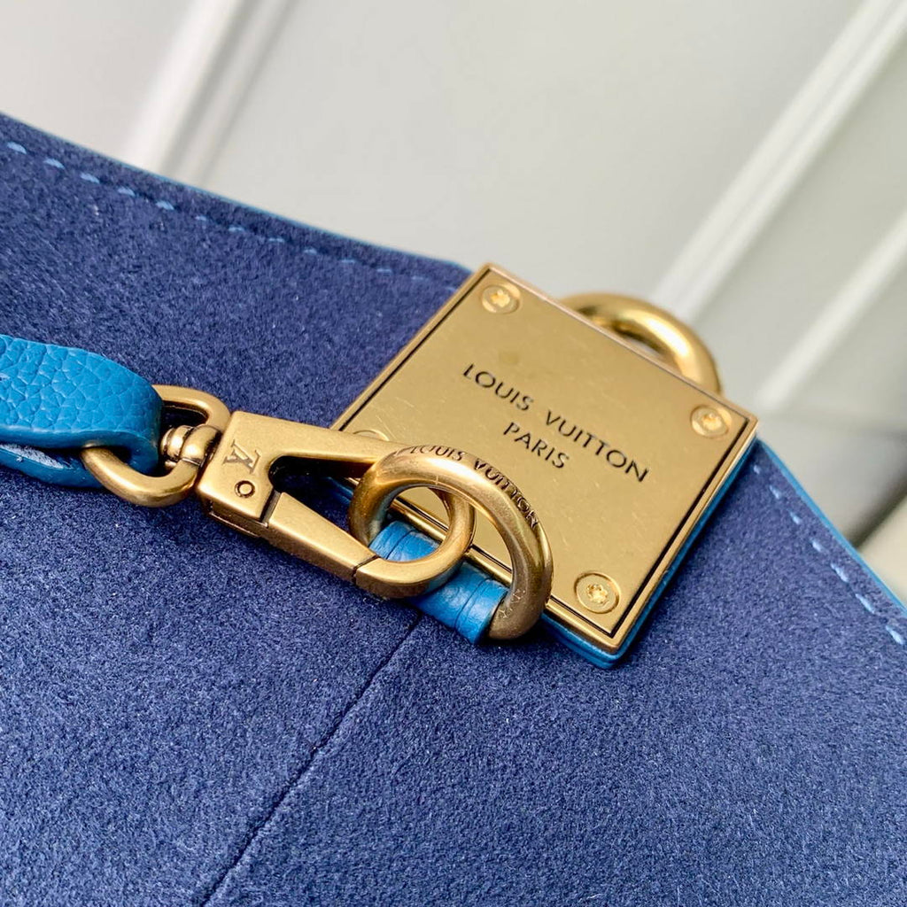 Louis Vuitton LV M24856 Low Key Hobo MM Bag Blue