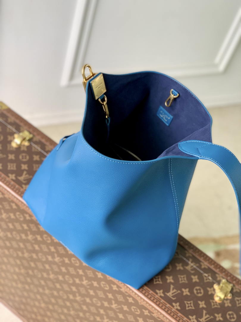 Louis Vuitton LV M24856 Low Key Hobo MM Bag Blue