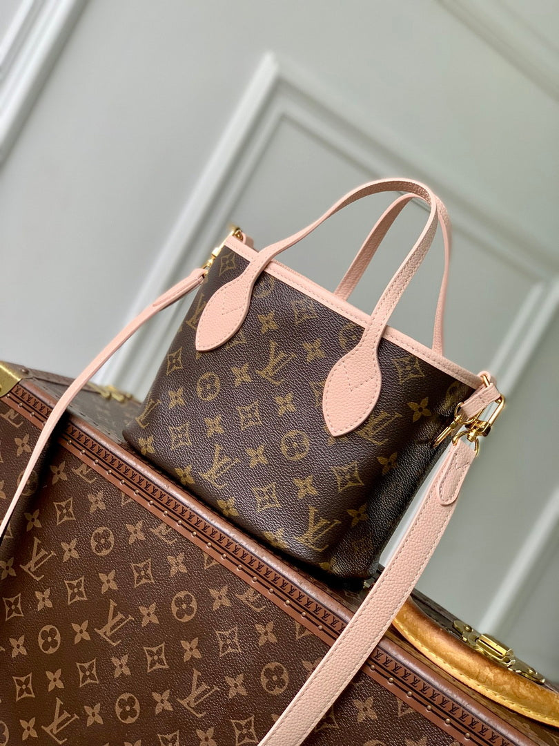 Louis Vuitton LV M25657 Neverfull Bandoulière Inside Out BB Bag Monogram Limestone