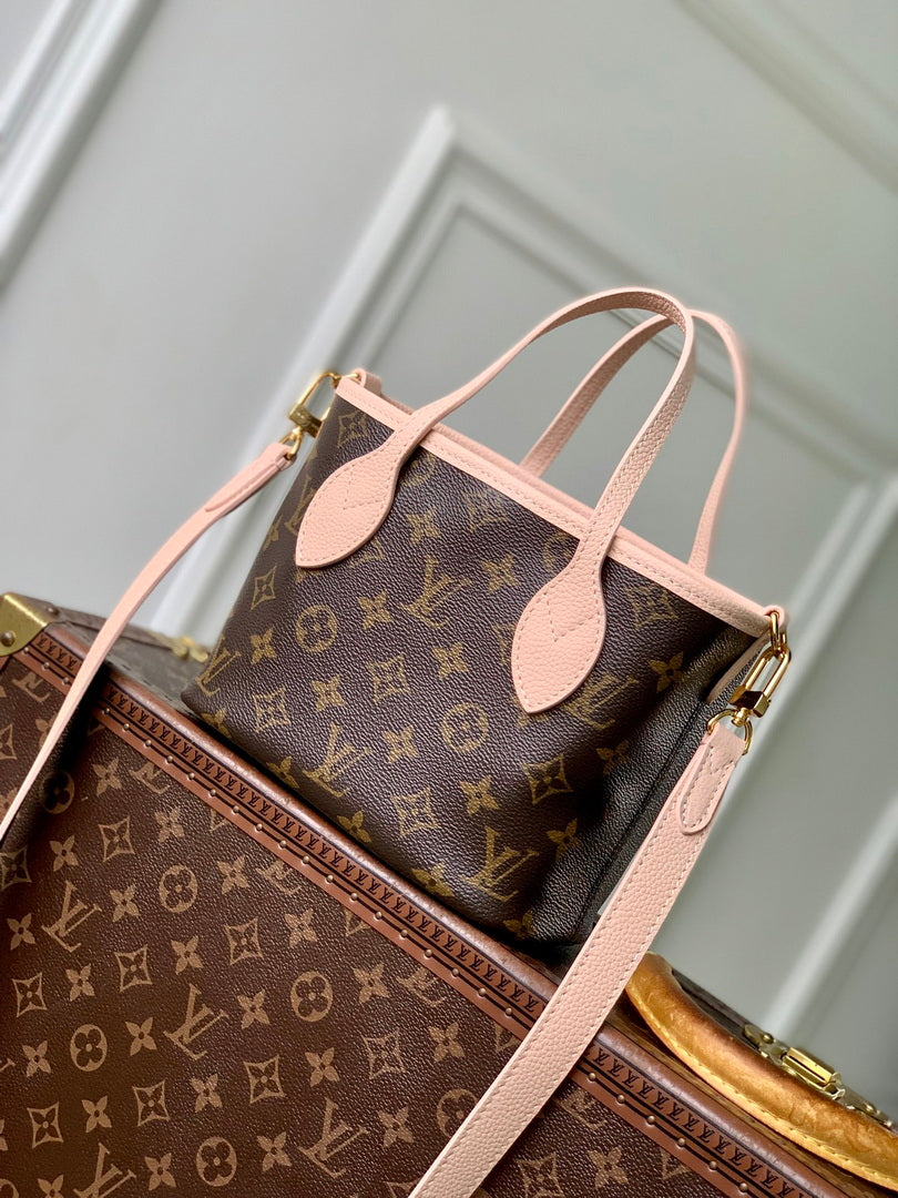 Louis Vuitton LV M25657 Neverfull Bandoulière Inside Out BB Bag Monogram Limestone