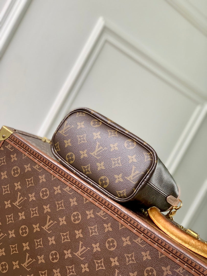Louis Vuitton LV M25657 Neverfull Bandoulière Inside Out BB Bag Monogram Limestone