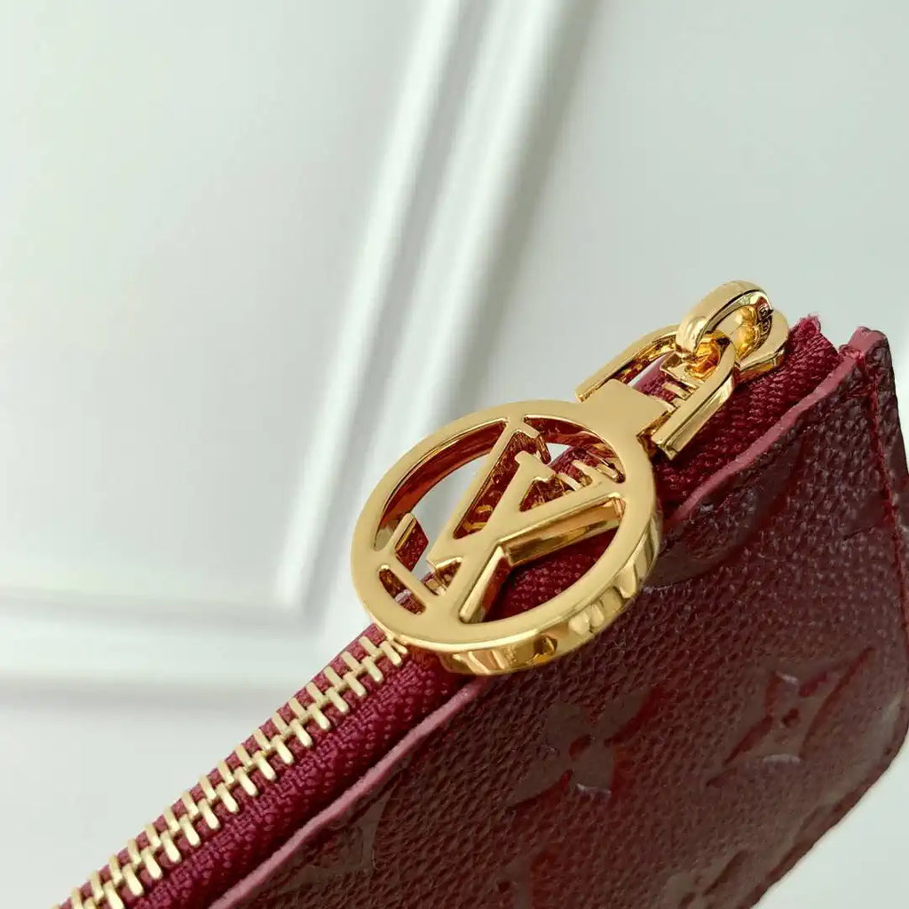 Louis Vuitton LV M25763 Romy Card Holder Monogram Empreinte Leather Wine Red