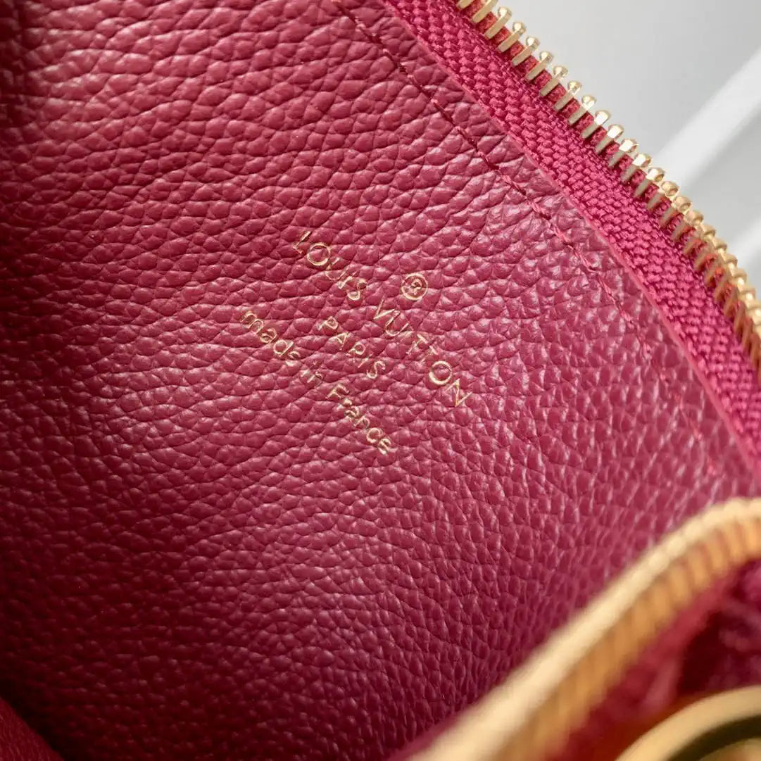 Louis Vuitton LV M25763 Romy Card Holder Monogram Empreinte Leather Wine Red
