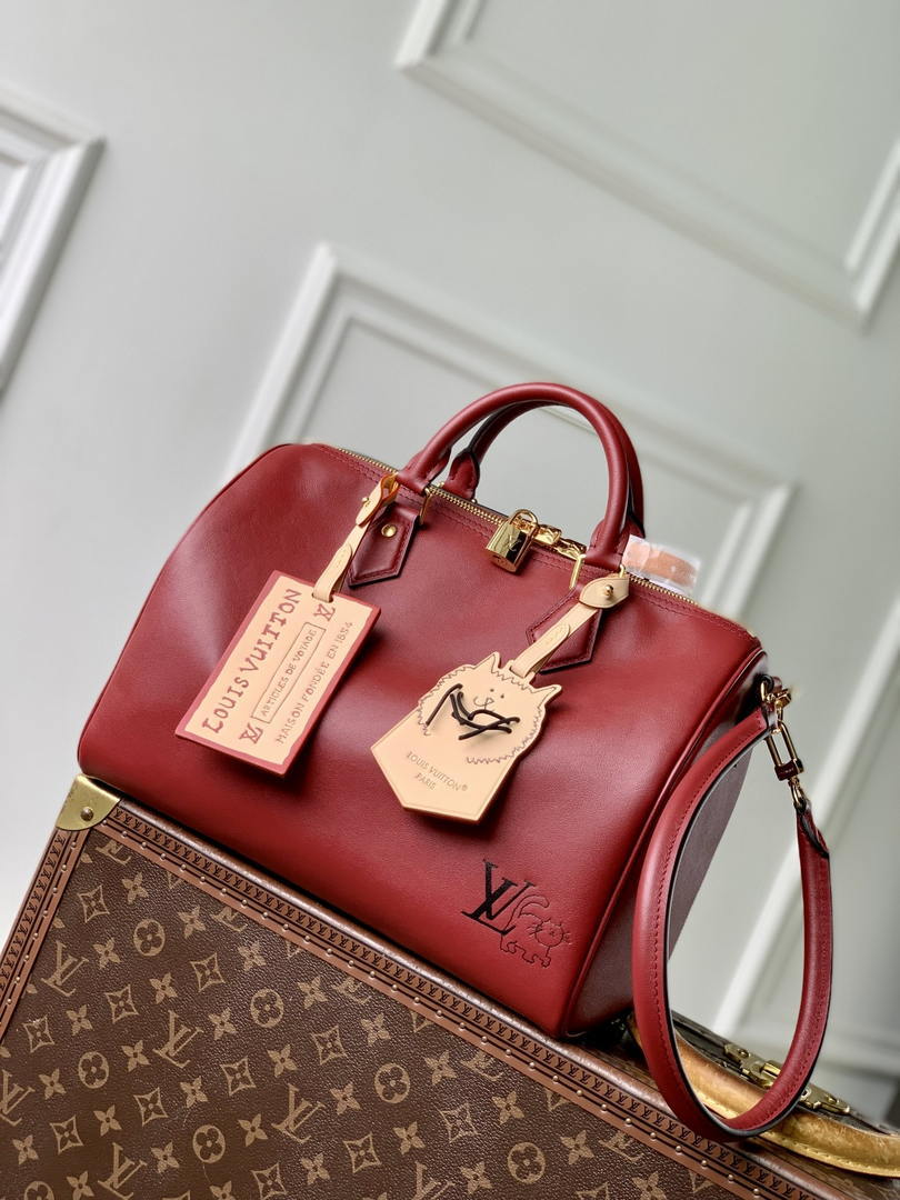 Louis Vuitton  LV M25766 Speedy 30 Soft Bag Travels With Grace Coddington  Red - Default Title - View 1