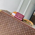 Louis Vuitton LV M25810 Rosalie Coin Purse Monogram Empreinte Leather Wine Red
