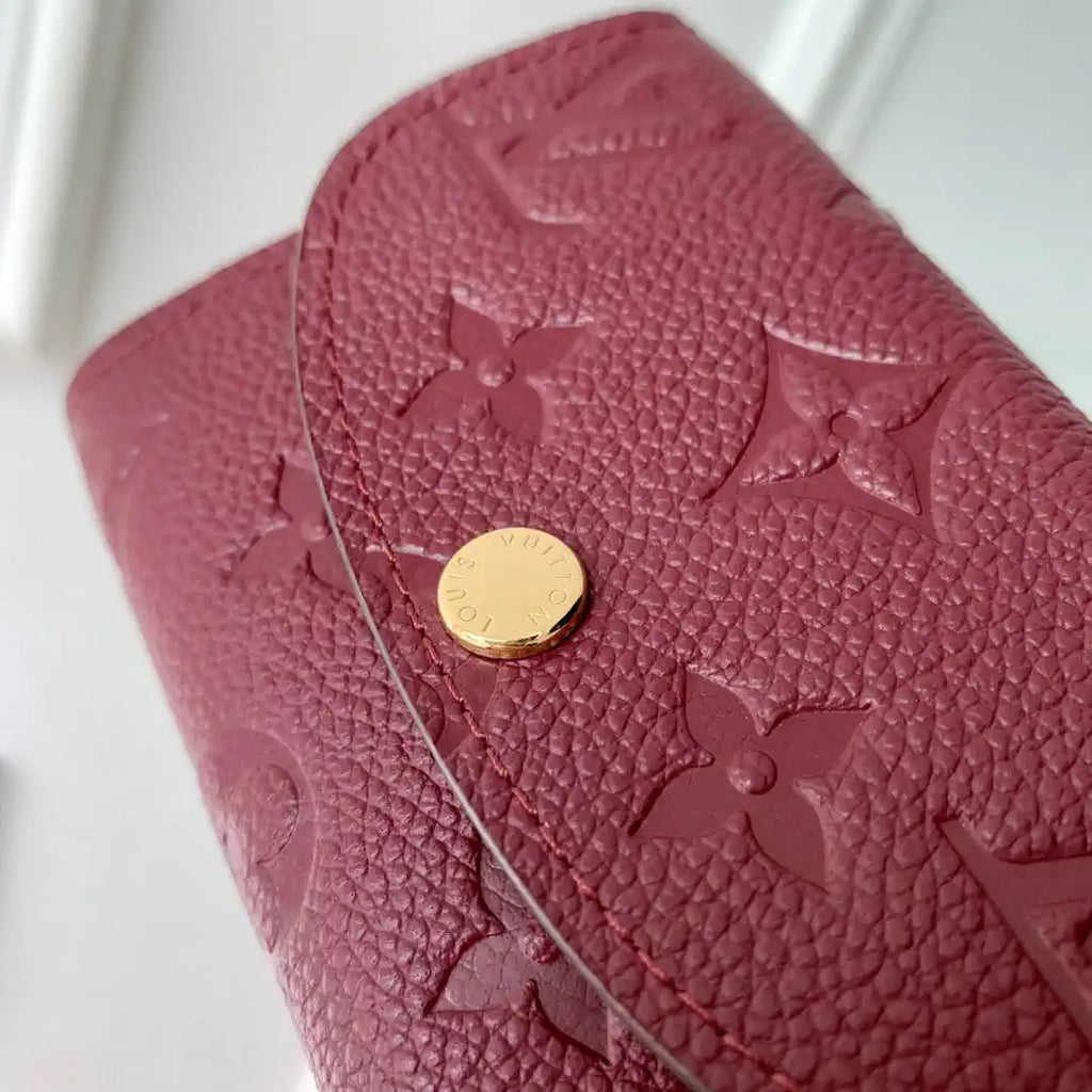 Louis Vuitton LV M25810 Rosalie Coin Purse Monogram Empreinte Leather Wine Red