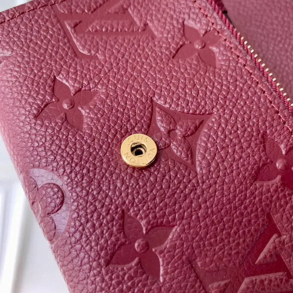 Louis Vuitton LV M25810 Rosalie Coin Purse Monogram Empreinte Leather Wine Red