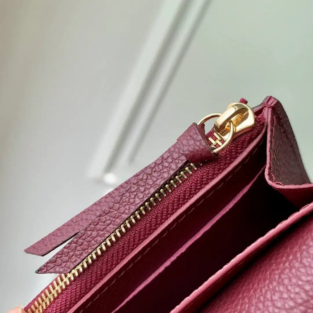 Louis Vuitton LV M25810 Rosalie Coin Purse Monogram Empreinte Leather Wine Red