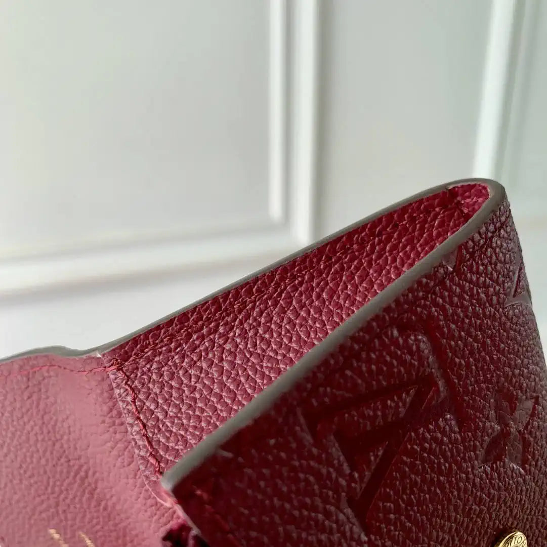 Louis Vuitton LV M25810 Rosalie Coin Purse Monogram Empreinte Leather Wine Red