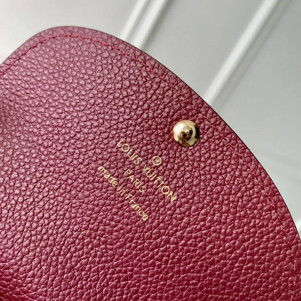 Louis Vuitton LV M25810 Rosalie Coin Purse Monogram Empreinte Leather Wine Red