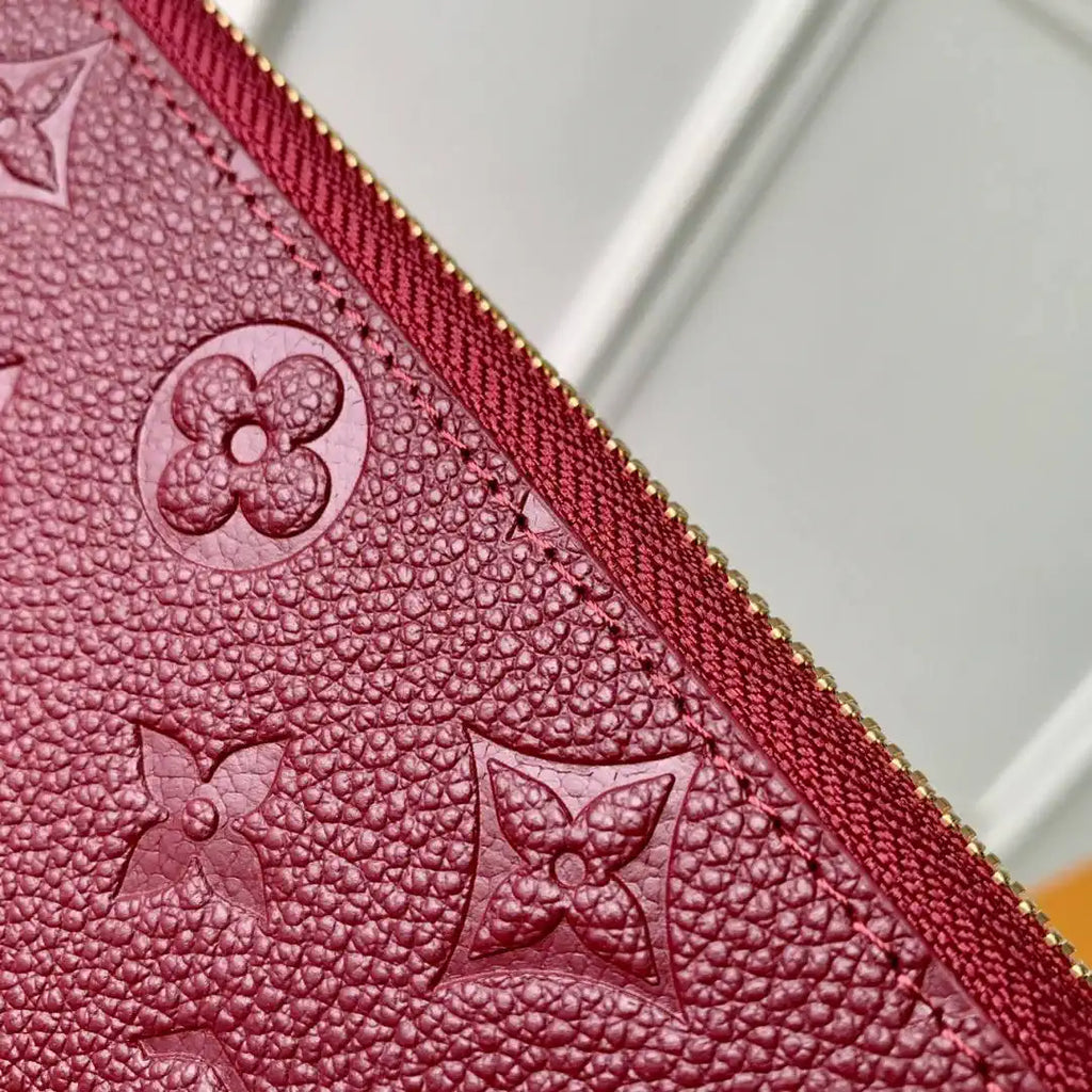 Louis Vuitton LV M25815 Cl¨¦mence Wallet Monogram Empreinte Leather Wine Red