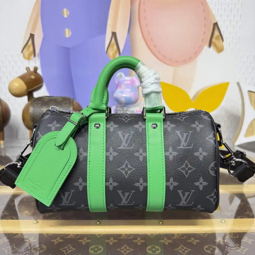 Louis Vuitton LV M25885 Keepall Bandouliere 25 Bag Monogram Eclipse Black