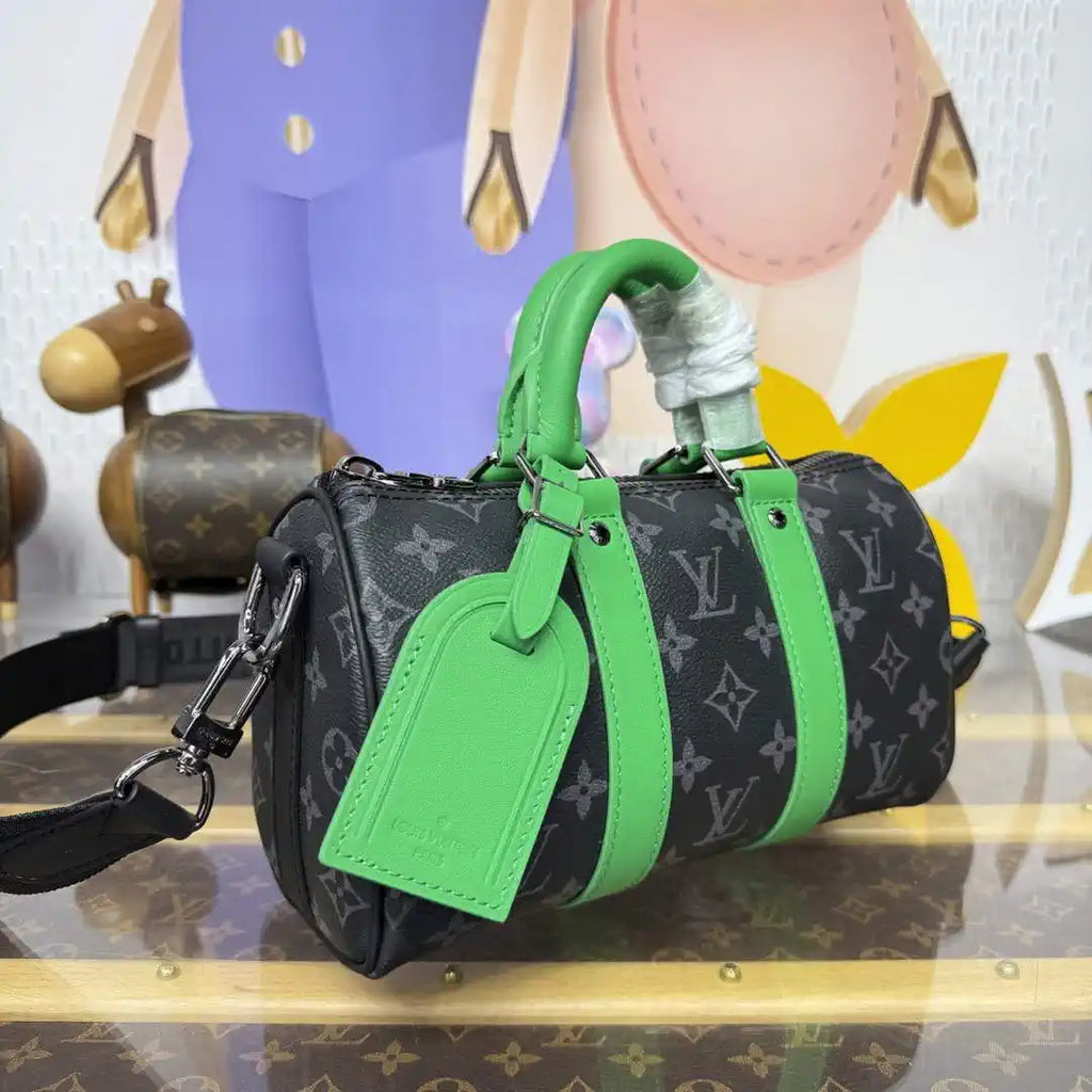 Louis Vuitton LV M25885 Keepall Bandouliere 25 Bag Monogram Eclipse Black