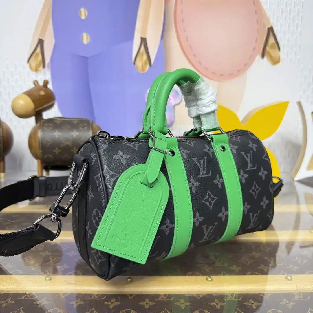 Louis Vuitton LV M25885 Keepall Bandouliere 25 Bag Monogram Eclipse Black