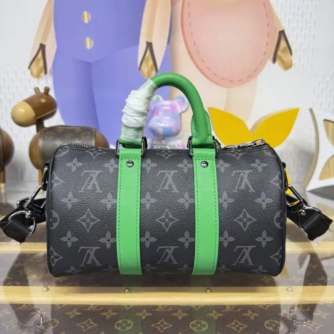 Louis Vuitton LV M25885 Keepall Bandouliere 25 Bag Monogram Eclipse Black