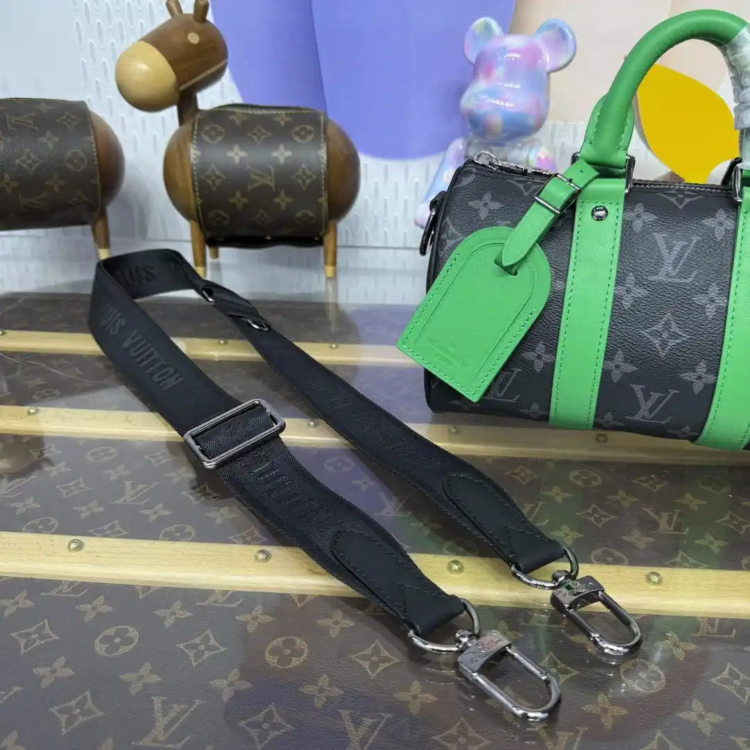 Louis Vuitton LV M25885 Keepall Bandouliere 25 Bag Monogram Eclipse Black