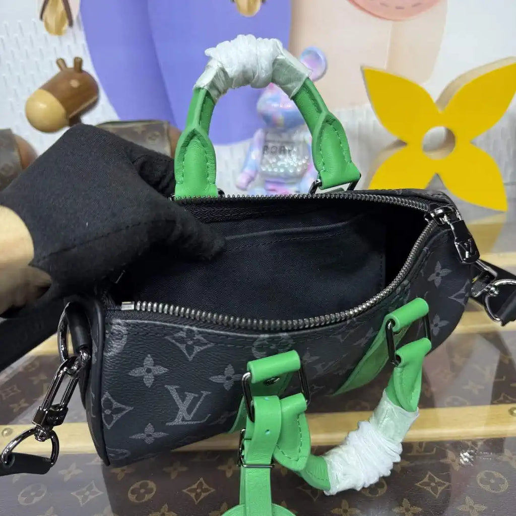 Louis Vuitton LV M25885 Keepall Bandouliere 25 Bag Monogram Eclipse Black