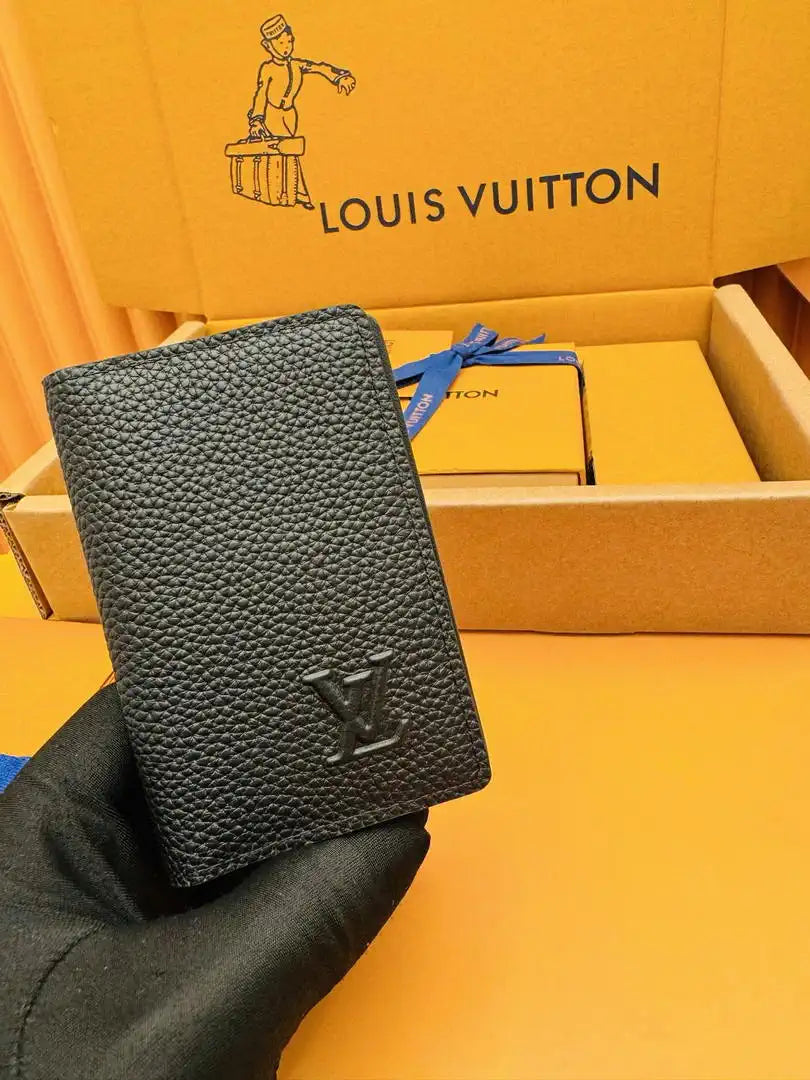Louis Vuitton LV M25951 Pocket Organizer LV Aerogram Black