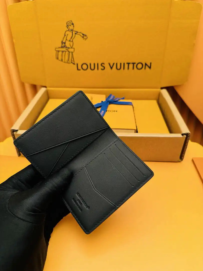 Louis Vuitton LV M25951 Pocket Organizer LV Aerogram Black