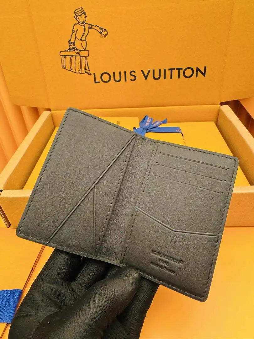 Louis Vuitton LV M25951 Pocket Organizer LV Aerogram Black