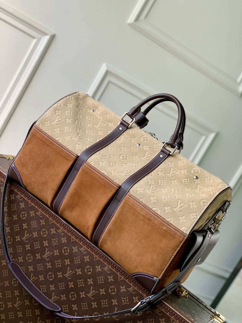 Louis Vuitton LV M26127 Keepall Bandouliere  50 Bag Tan