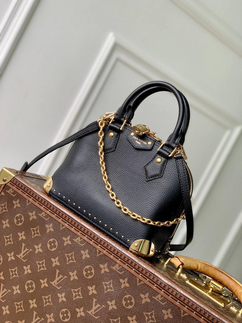 Louis Vuitton  LV M29445 Alma Trunk  BB Bag Monogram Empreinte Leather Black