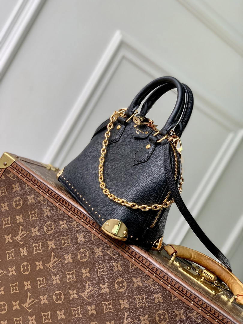 Louis Vuitton  LV M29445 Alma Trunk  BB Bag Monogram Empreinte Leather Black