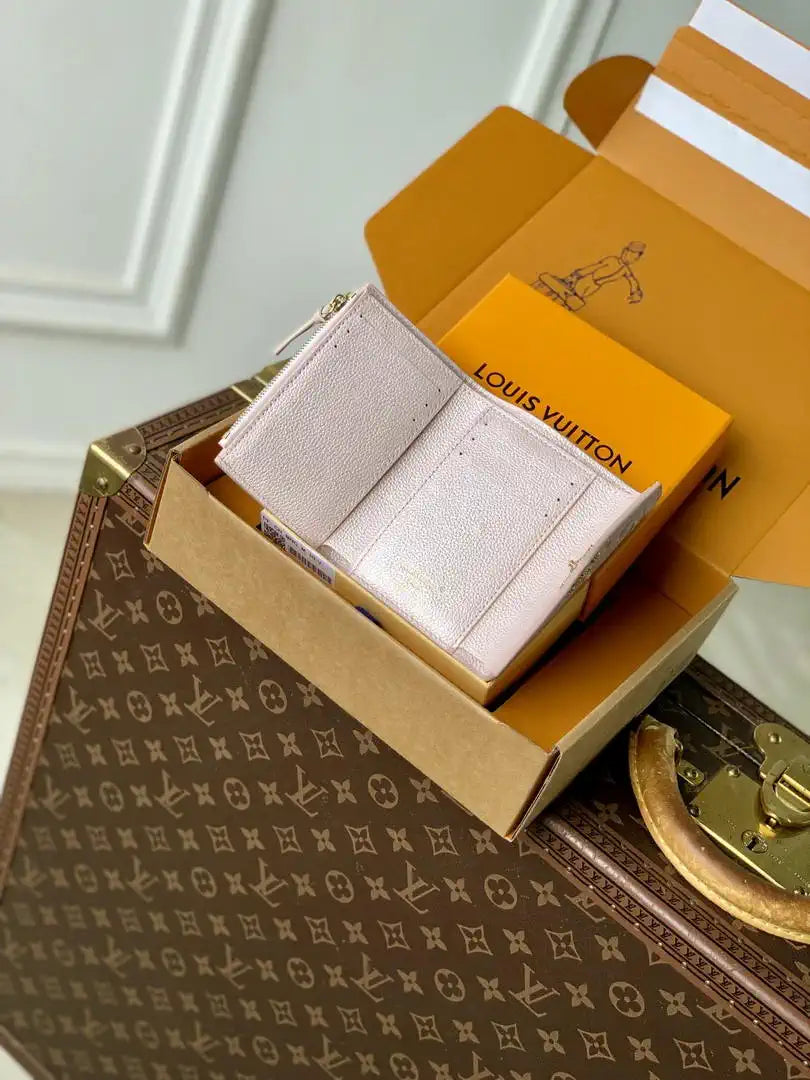 Louis Vuitton LV M26522 Victorine Wallet Pearl powder Monogram Empreinte