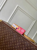 Louis Vuitton LV M26944 Magnetic Card Holder Monogram Heritage Rose Red