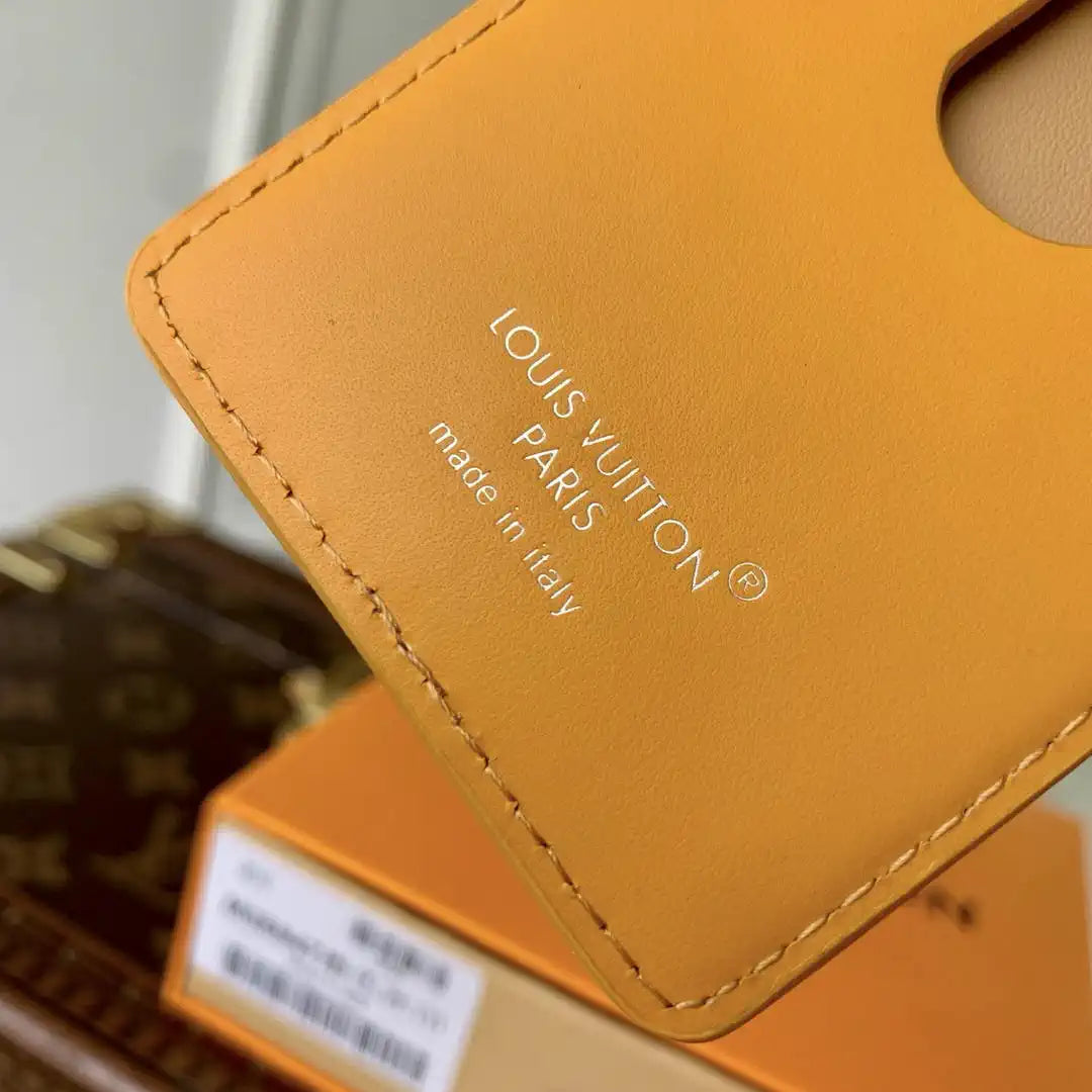 Louis Vuitton LV M26947 Magnetic Card Holder Monogram Heritage Safran Yellow