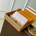 Louis Vuitton LV M27122 Victorine Long Wallet Pearl powder Monogram Empreinte