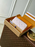 Louis Vuitton LV M27122 Victorine Long Wallet Pearl powder Monogram Empreinte
