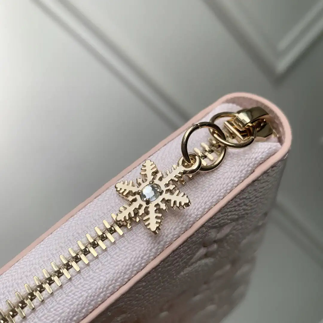 Louis Vuitton LV M27122 Victorine Long Wallet Pearl powder Monogram Empreinte